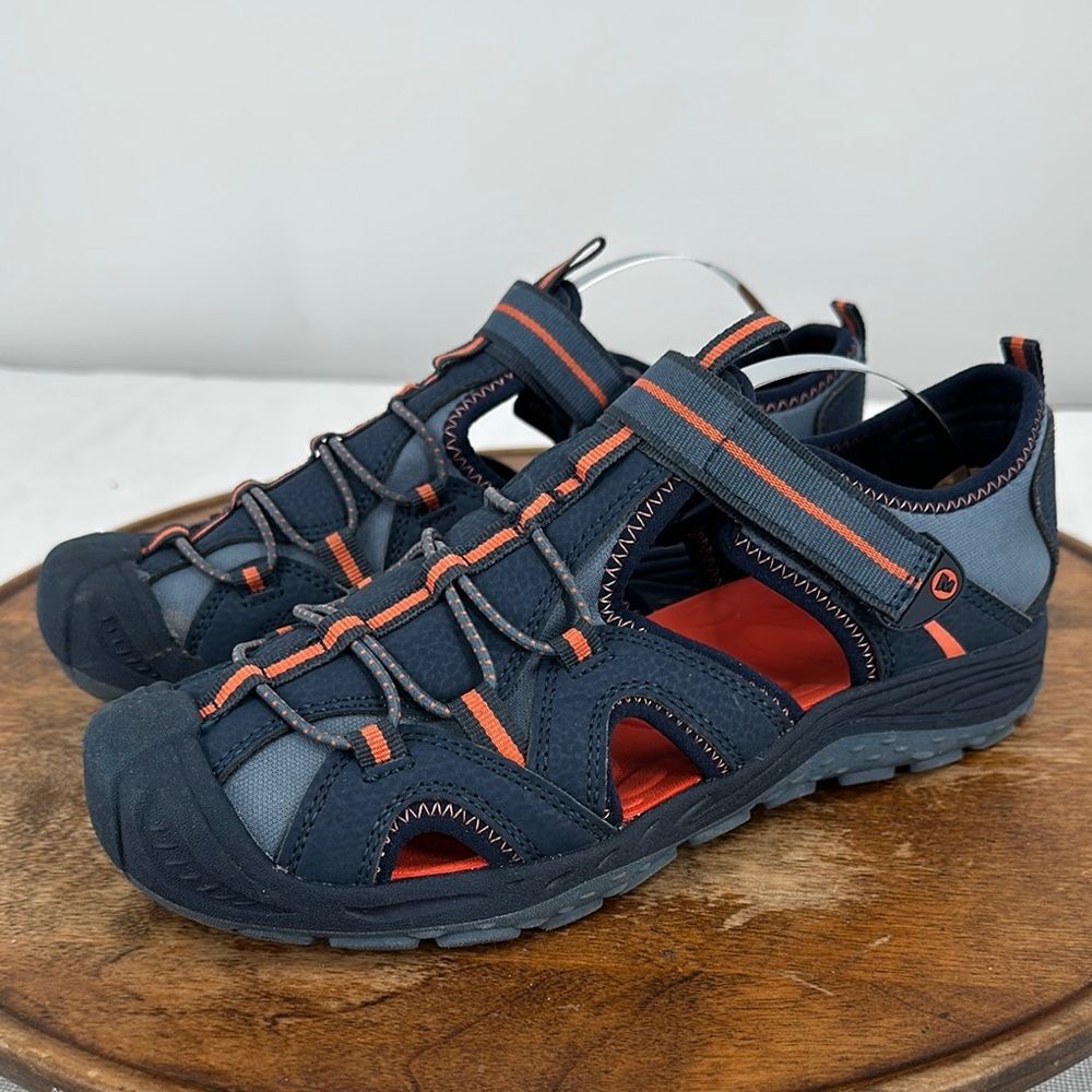 Merrell Sandals Youth 5M Blue Orange Water Shoes Hiking Camping Fishing